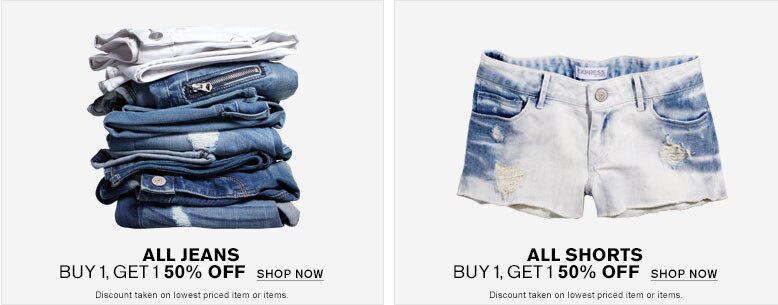 Denim Buy 1 Get 1 50% Off
