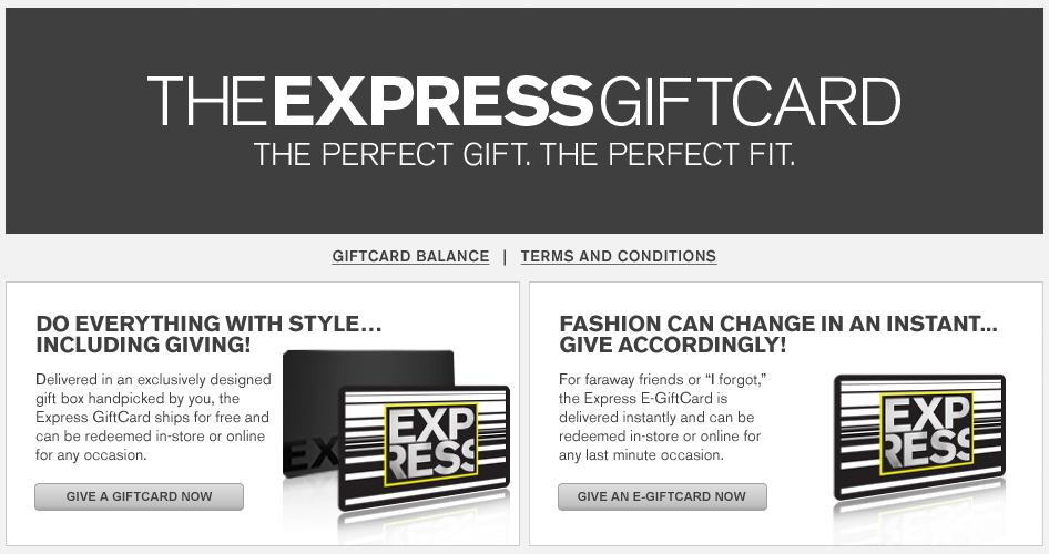The Express GiftCard and E-GiftCard