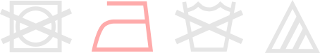 Clothing care tag with iron highlighted