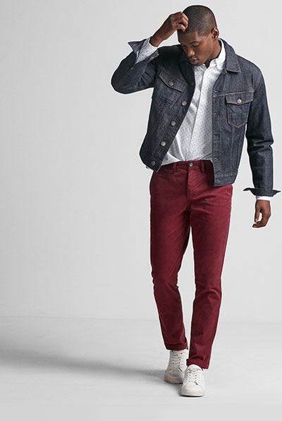 mens high waisted chinos