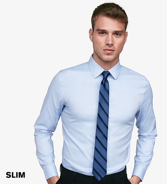 Express Mens Slim Fit Dress Shirts - FitnessRetro