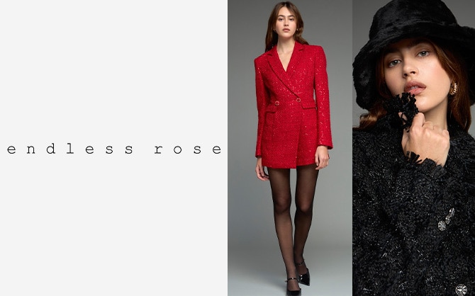 Endless Rose - Premium Cropped Sequin Tweed Jacket Green/Navy / M