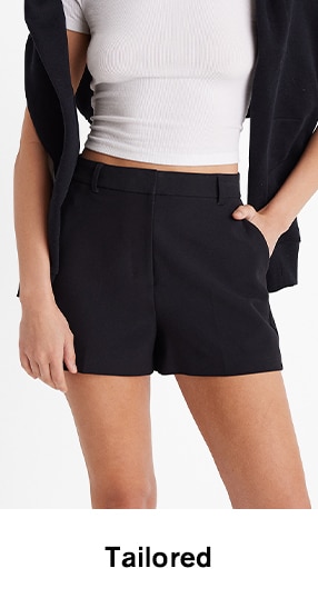 Black tailored shorts womens clearance