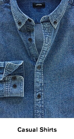Men s Casual Shirts Plaid Denim Soft Wash Button Downs Express