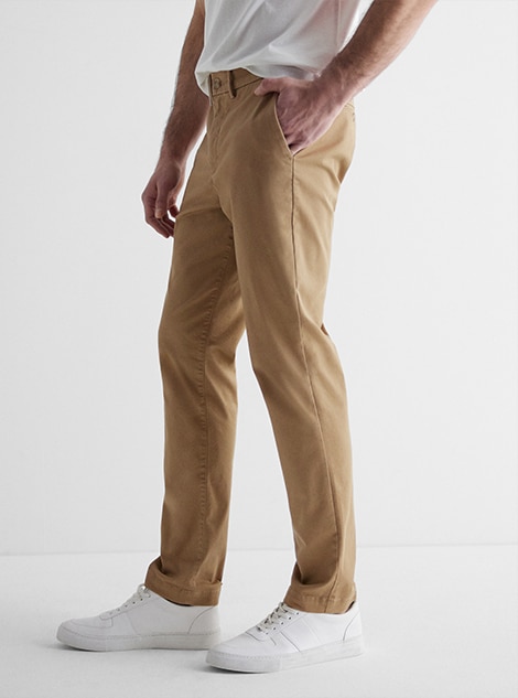 slim fit dress slacks Shop Slim-Fit Stretch Twill Dress Pant – Light Grey main image 0