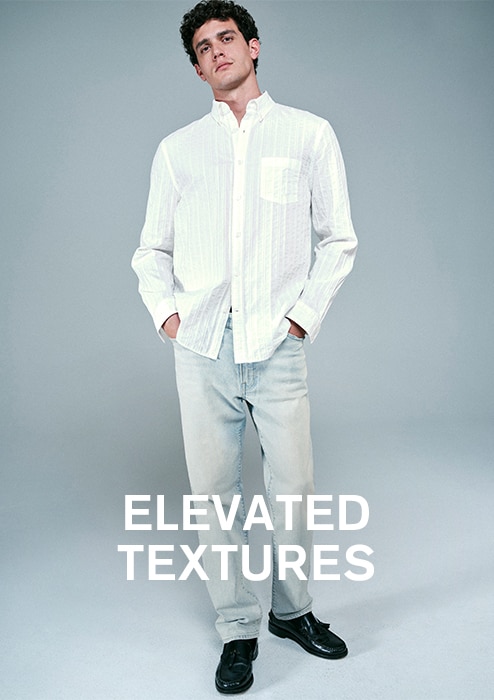 Dobby Textured Floral Striped Cotton Short Sleeve Shirt