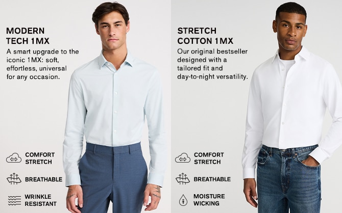 Men's 1MX Shirts: Wrinkle-Resistant Button-Down Shirts Men's 1MX Shirts: Wrinkle-Resistant Button-Down Shirts