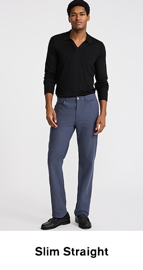 Essentials Heren Straight-Fit Casual Stretch Khaki, Donker Kaki