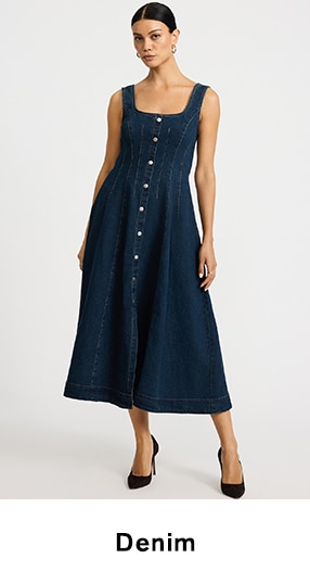 Women's Denim Dresses & Jumpsuits